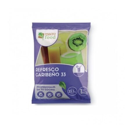 Refresco caribeño 33 sabor durazno Macro Food (1 kg / 2.2 lb)