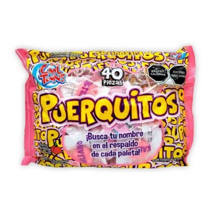 Paleta de caramelo macizo acidulado con polvo acidulado sabor durazno Cool Toons (560 g / 1.23 lb)
